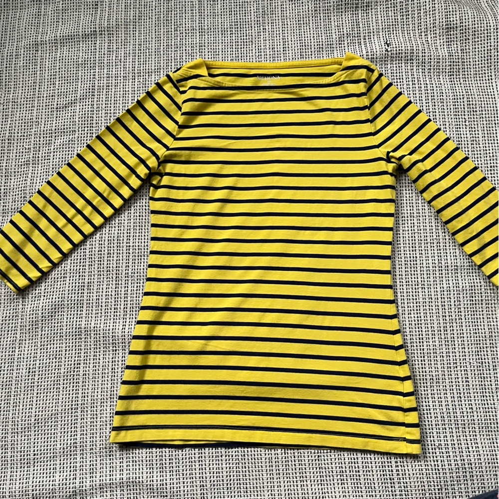 MERONA Vibrant Yellow and Blue Striped Shirt Size XS